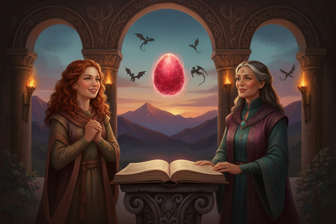 Dragons flying in a fantasy illustration