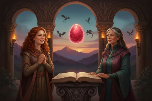 Dragons flying in a fantasy illustration